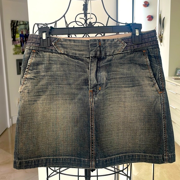 “7” DENIM MINISKIRT - Picture 1 of 9